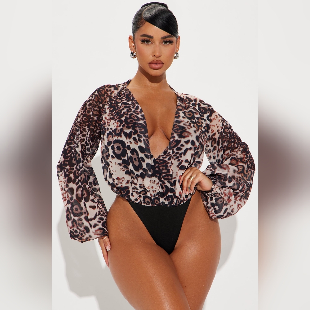 Fashion Nova Monique Leopard Bodysuit